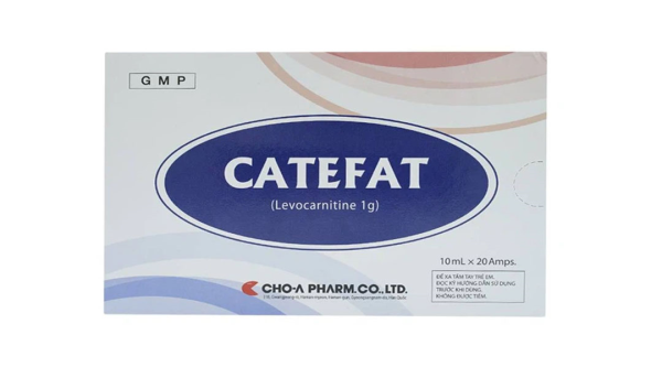 Dung dịch uống Catefat 1g trị thiếu carnitin nguyên phát và thứ phát (20 ống x 10ml)