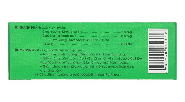 Cebraton phòng và điều trị suy giảm trí nhớ, suy nhược thần kinh (5 vỉ x 10 viên)