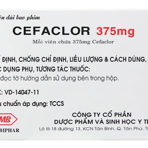 Cefaclor Mediphar 375mg trị nhiễm khuẩn đường hô hấp (1 vỉ x 10 viên)