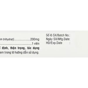 Cefixime 200 TV. Pharm trị nhiễm khuẩn (2 vỉ x 10 viên)