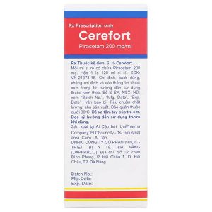 Siro Cerefort 200mg/ml điều trị triệu chứng chóng mặt, suy giảm trí nhớ lọ 120ml