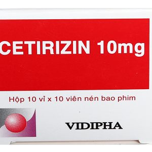 Cetirizin Vidipha 10mg trị viêm mũi dị ứng, mề đay (10 vỉ x 10 viên)