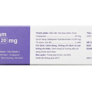 Citalopram Stella 20mg trị trầm cảm và rối loạn hoảng sợ (3 vỉ x 10 viên)