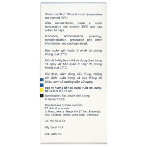 Cốm pha hỗn dịch uống Klacid 125mg/5ml trị nhiễm khuẩn chai 42,29g