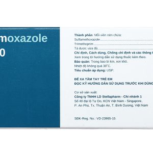 Cotrimoxazole 400/80 trị viêm tai giữa cấp, nhiễm khuẩn (10 vỉ x 10 viên)