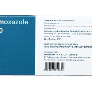 Cotrimoxazole 400/80 trị viêm tai giữa cấp, nhiễm khuẩn (10 vỉ x 10 viên)