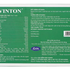 Cvinton giảm nguy cơ xơ vữa, tốt cho người bệnh tim mạch hộp 60 viên