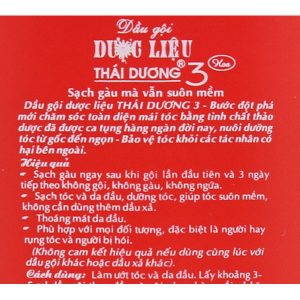 Dầu gội dược liệu Thái Dương 3 Gold hương hoa đào sạch gàu, mềm mượt chai 200ml