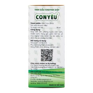 Tinh dầu khuynh diệp Con Yêu giữ ấm, giảm ho do cảm lạnh chai 20ml