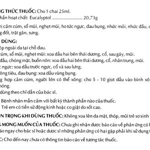 Dầu xoa Khuynh diệp OPC chai 25ml