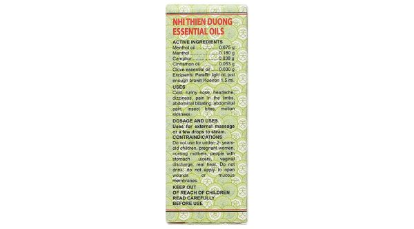 Dầu Nhị Thiên Đường hỗ trợ trị cảm mạo, phong hàn, sổ mũi chai 1.5ml