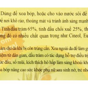 Dầu tràm Tiên Ông làm dịu da, giữ ấm cơ thể chai 45ml