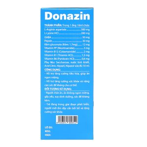 Dung dịch Donazin kích thích ăn ngon, tăng đề kháng hộp 20 ống x 10ml