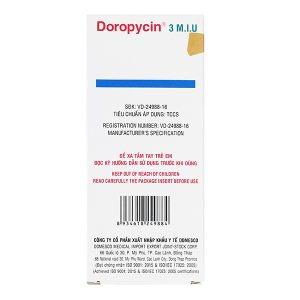 Doropycin 3 M.I.U trị nhiễm khuẩn đường hô hấp (2 vỉ x 5 viên)
