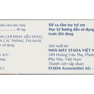 Drotaverine Stada 40mg điều trị triệu chứng co thắt dạ dày (5 vỉ x 10 viên)
