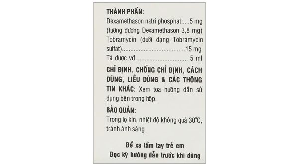 Dung dịch nhỏ mắt Tobidex điều trị viêm mắt chai 5ml