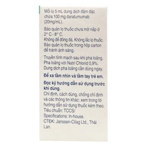 Dung dịch pha tiêm Darzalex 100mg/5ml điều trị đa u tuỷ lọ 5ml