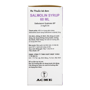 Salmolin Syrup 2mg/5ml trị bệnh hen, co thắt phế quản chai 60ml