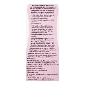 Dung dịch vệ sinh phụ nữ Betadine Gentle làm sạch vùng kín chai 100ml