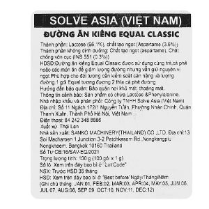 Đường ăn kiêng Equal Classic hộp 100g (100 gói x1g)