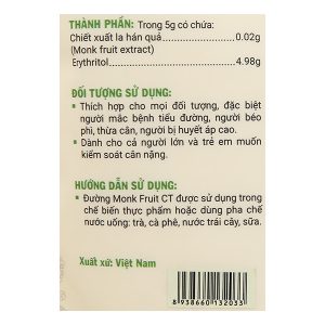 Đường ăn kiêng Monk Fruit CT túi 200g