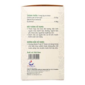 Đường ăn kiêng Monk Fruit CT hộp 100g (20 gói x 5g)