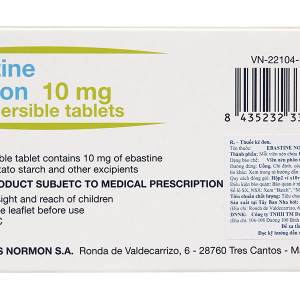 Ebastine Normon 10mg Orodispersible tablets trị viêm mũi, mày đay (2 vỉ x 10 viên)