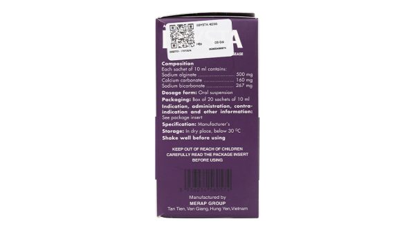 Hỗn dịch uống Ebysta 20mg trị trào ngược dạ dày, thực quản (20 gói x 10ml)