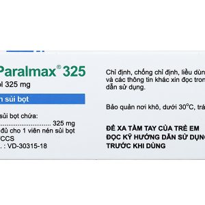 Viên sủi Paralmax 325 giảm đau, hạ sốt từ nhẹ đến vừa (5 vỉ x 4 viên)