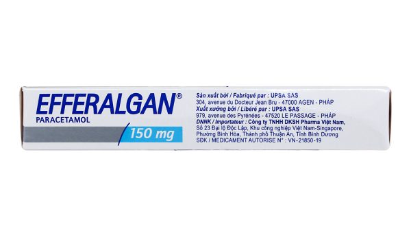 Viên đặt trực tràng Efferalgan 150mg giúp giảm đau, hạ sốt (2 vỉ x 5 viên)