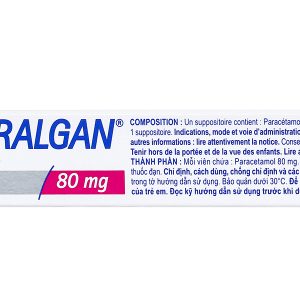 Viên đặt trực tràng Efferalgan 80mg giảm đau, hạ sốt (2 vỉ x 5 viên)