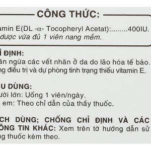 Enpovid E400 bổ sung vitamin E, ngừa lão hóa (10 vỉ x 10 viên)