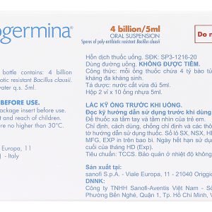 Hỗn dịch uống Enterogermina 4 tỷ/5ml trị, phòng ngừa rối loạn tiêu hóa (20 ống x 5ml)