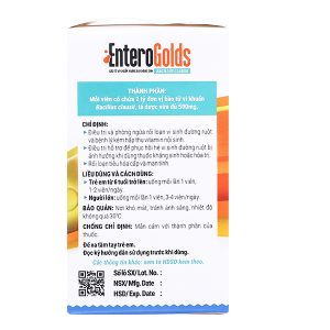 EnteroGolds trị và phòng ngừa rối loạn vi sinh đường ruột lọ 60 viên