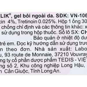 Gel bôi Erylik trị mụn trứng cá tuýp 30g