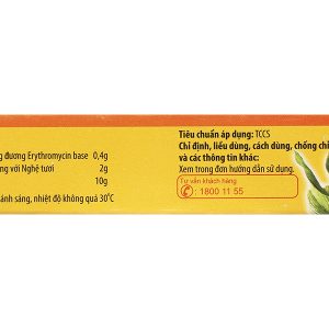 Kem bôi Erythromycin & Nghệ Nam Hà trị mụn, làm liền da tuýp 10g