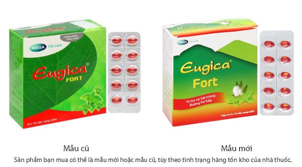 Eugica Fort điều trị các chứng ho, đau họng, sổ mũi (10 vỉ x 10 viên)