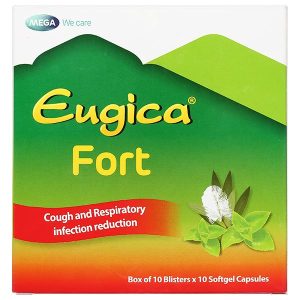 Eugica Fort điều trị các chứng ho, đau họng, sổ mũi (10 vỉ x 10 viên)