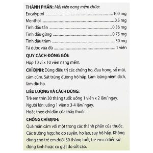 Eugica Fort điều trị các chứng ho, đau họng, sổ mũi (10 vỉ x 10 viên)