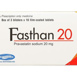 Fasthan 20mg trị rối loạn lipid máu, dự phòng biến cố tim mạch (3 vỉ x 10 viên)