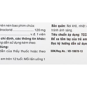 Fexophar 120mg trị viêm mũi dị ứng, dị ứng da, nổi mề đay (5 vỉ x 10 viên)