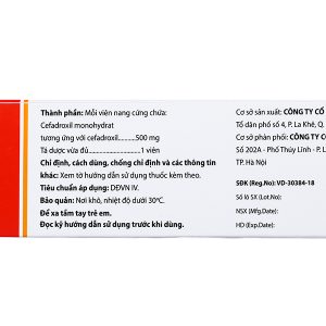 Fonroxil 500mg trị nhiễm khuẩn (3 vỉ x 10 viên)