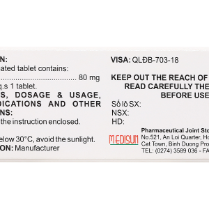 Foribat 80 trị gout do tăng acid uric huyết mạn tính (3 vỉ x 10 viên)