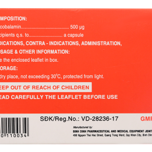 Galanmer 500mcg trị thiếu máu, thiếu vitamin B12 (10 vỉ x 10 viên)