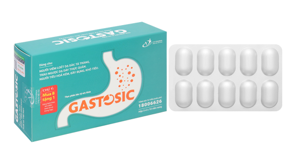 Gastosic hỗ trợ giảm trào ngược dạ dày hộp 30 viên