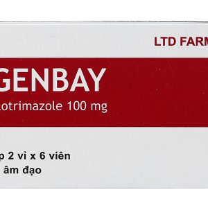 Viên đặt âm đạo Genbay 100mg trị nhiễm khuẩn, nấm âm đạo (2 vỉ x 6 viên)