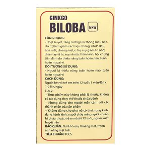 TPP-France Ginkgo Biloba New tăng cường lưu thông máu não hộp 100 viên