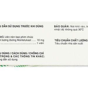 Givet - 10 dự phòng và điều trị hen phế quản mạn tính (4 vỉ x 7 viên)