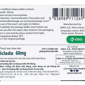 Gliclada 60mg trị đái tháo đường (2 vỉ x 15 viên)