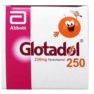Bột pha hỗn dịch uống Glotadol 250 giảm đau, hạ sốt do cảm cúm (20 gói x 2.5g)